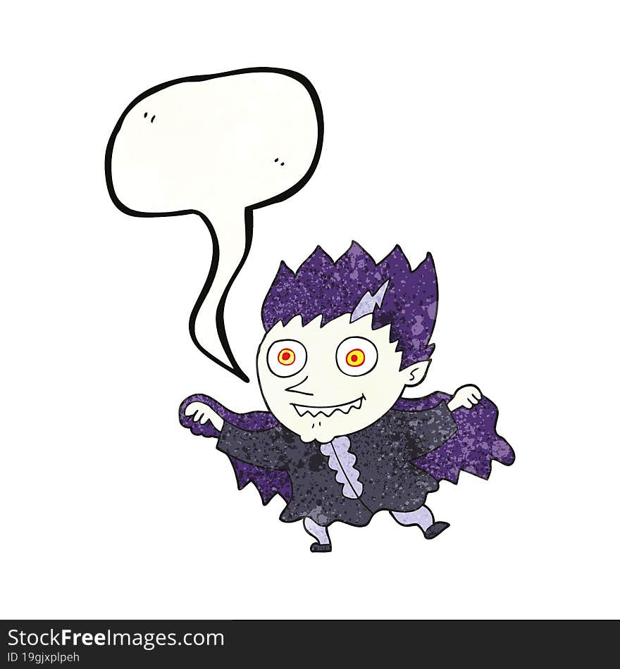 Speech Bubble Textured Cartoon Vampire