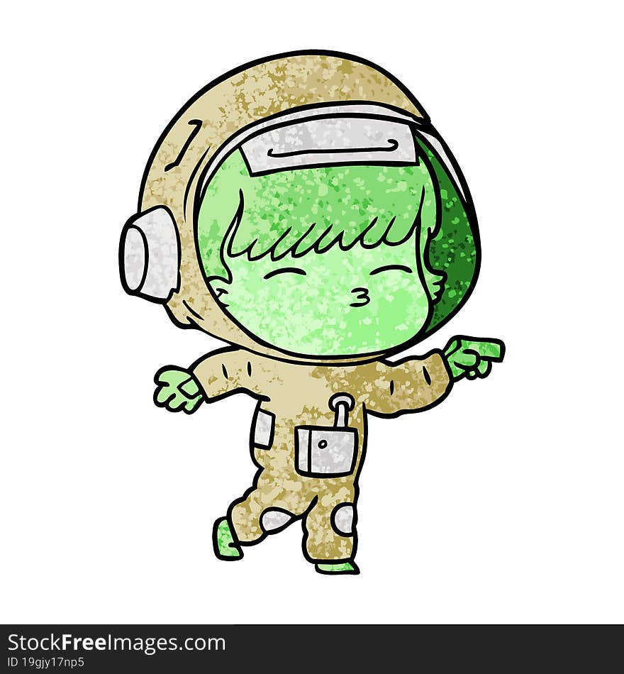 cartoon curious astronaut. cartoon curious astronaut