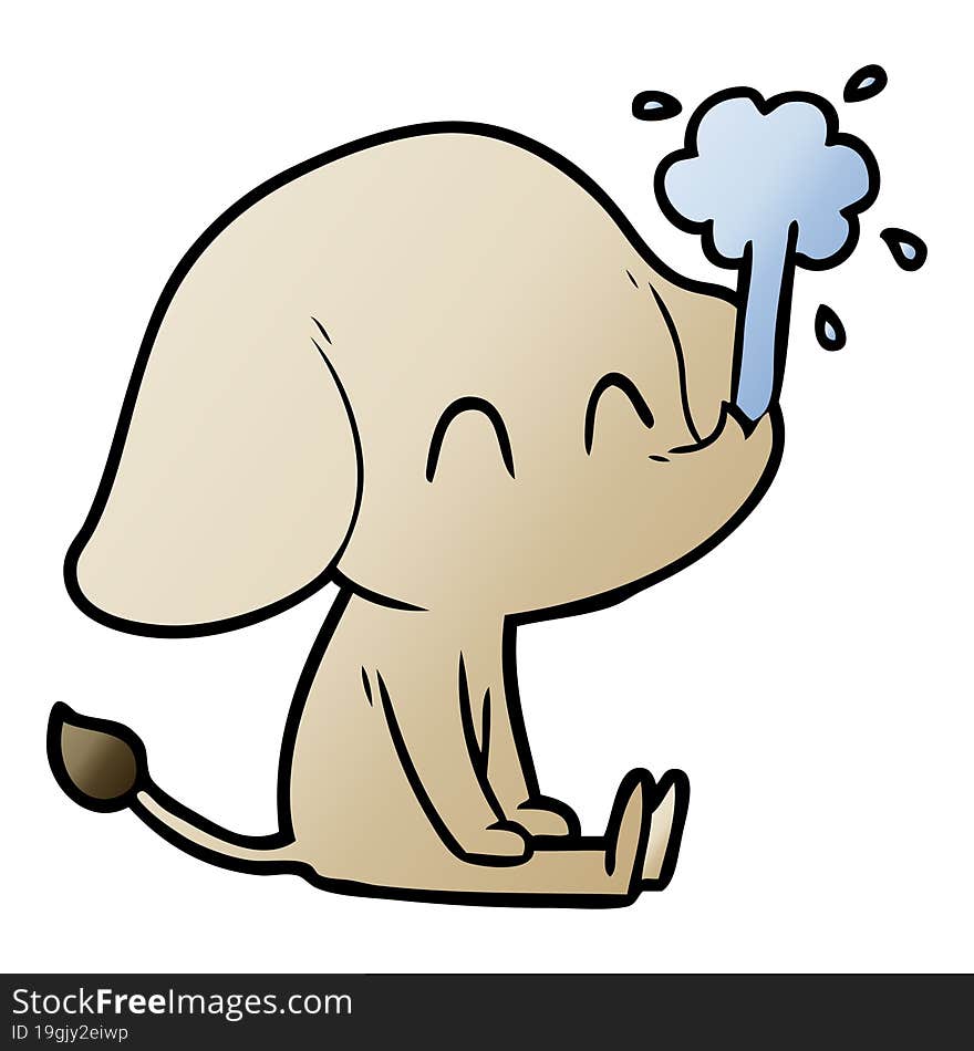 cute cartoon elephant spouting water. cute cartoon elephant spouting water