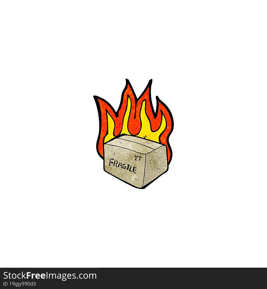 flaming box cartoon