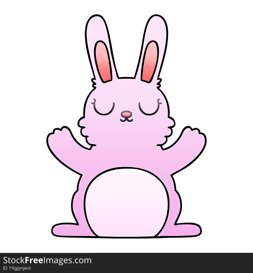 gradient shaded quirky cartoon rabbit. gradient shaded quirky cartoon rabbit