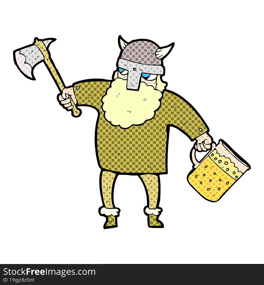 cartoon drunk viking