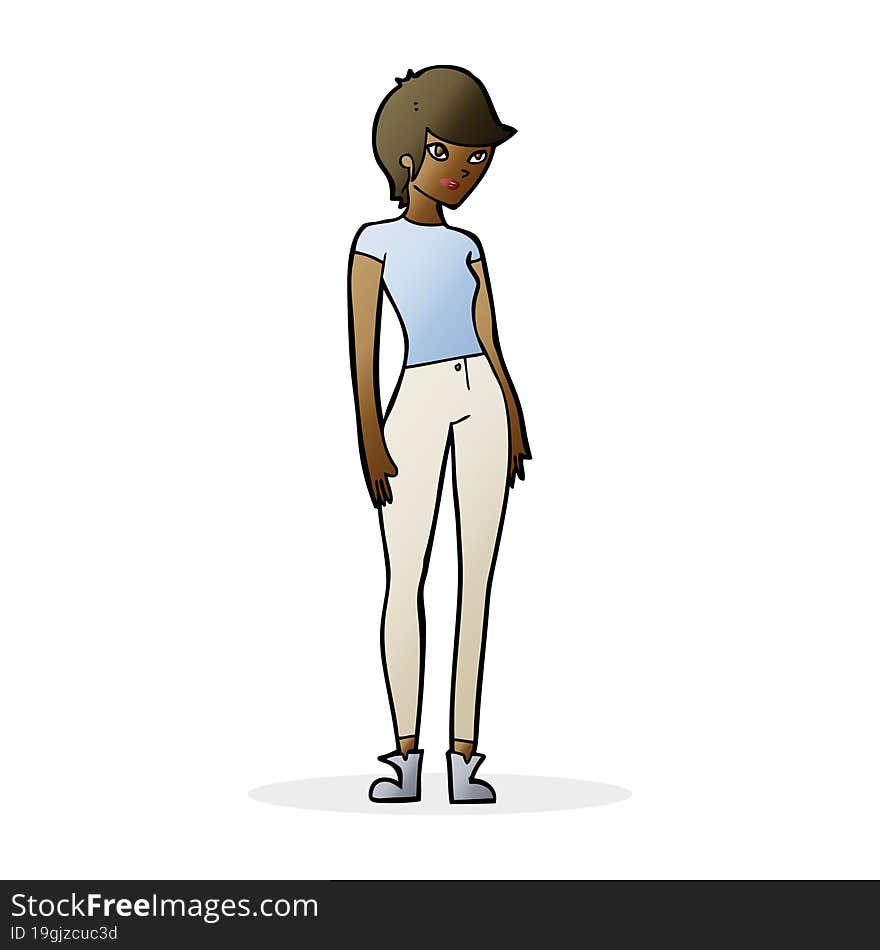 Cartoon Modern Attractive Woman