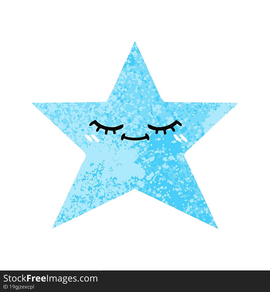 retro illustration style cartoon of a star fish