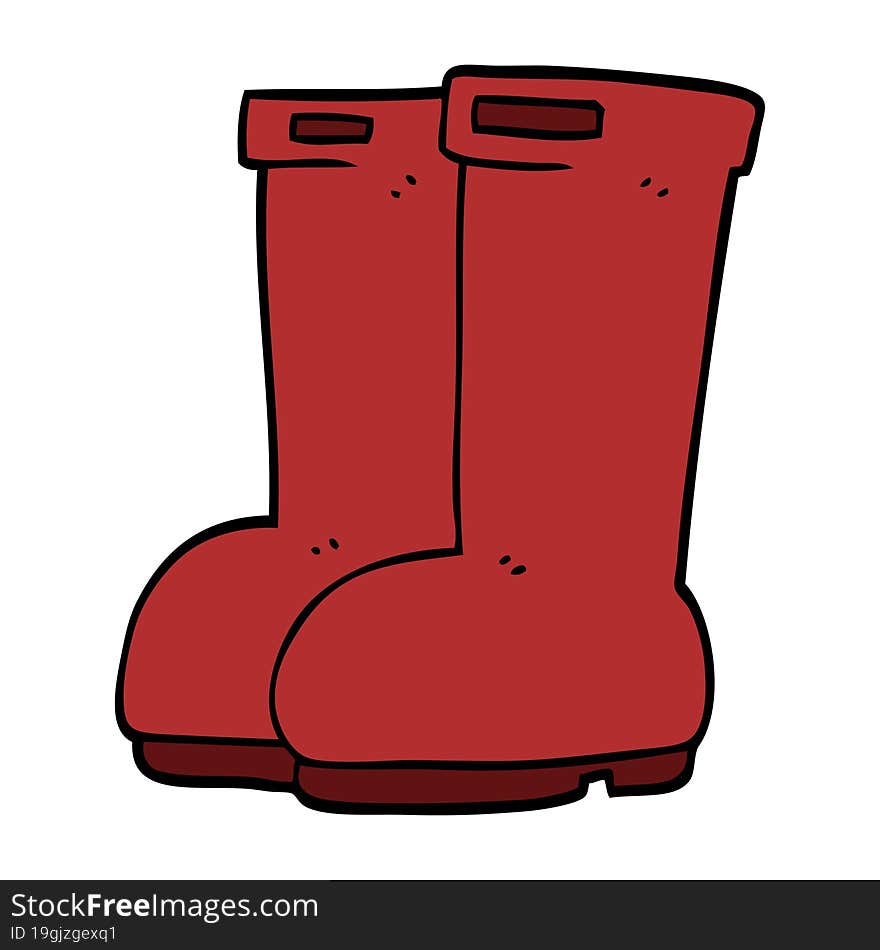 cartoon doodle red wellies