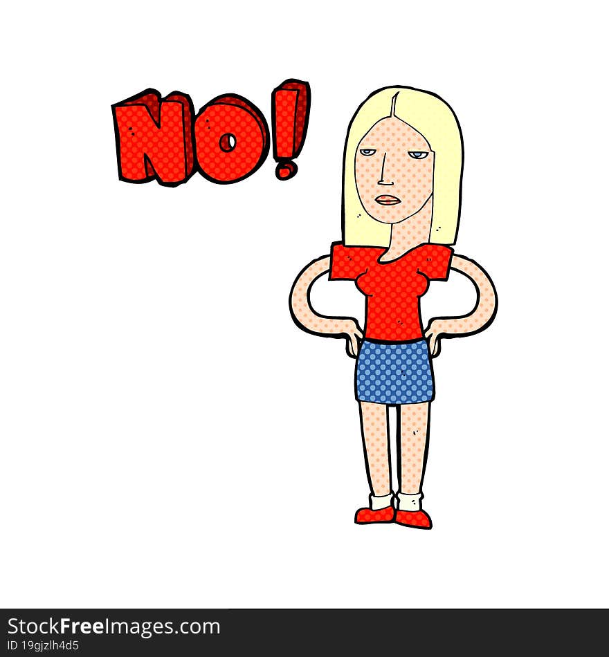 cartoon woman saying no