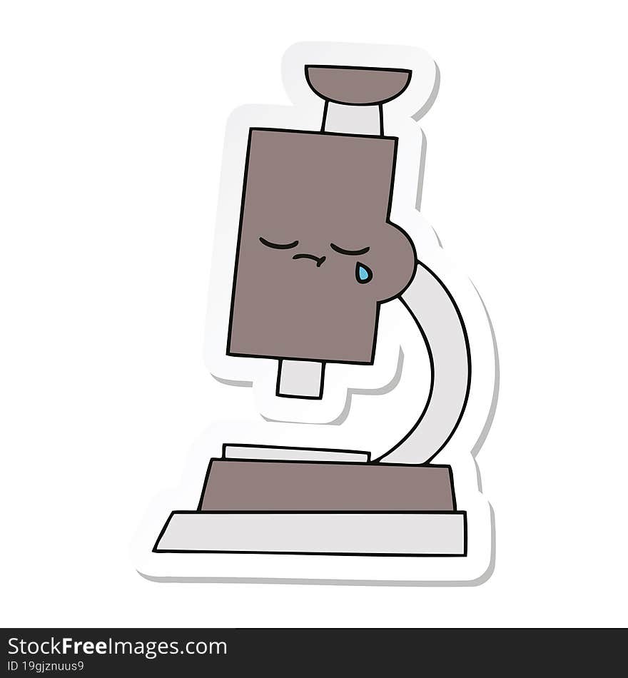 Sticker Of A Cute Cartoon Microscope