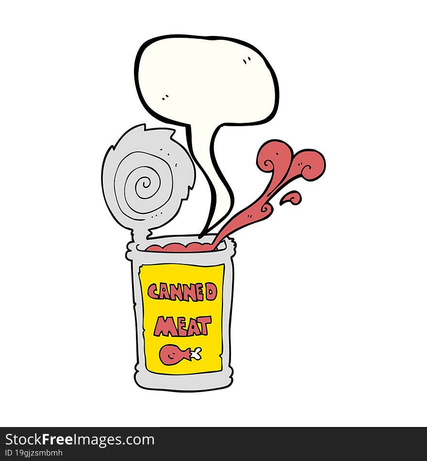 Speech Bubble Cartoon Canned Meat