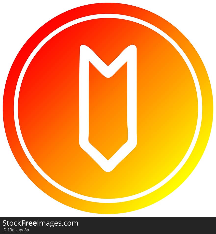 decorative arrow circular icon with warm gradient finish. decorative arrow circular icon with warm gradient finish