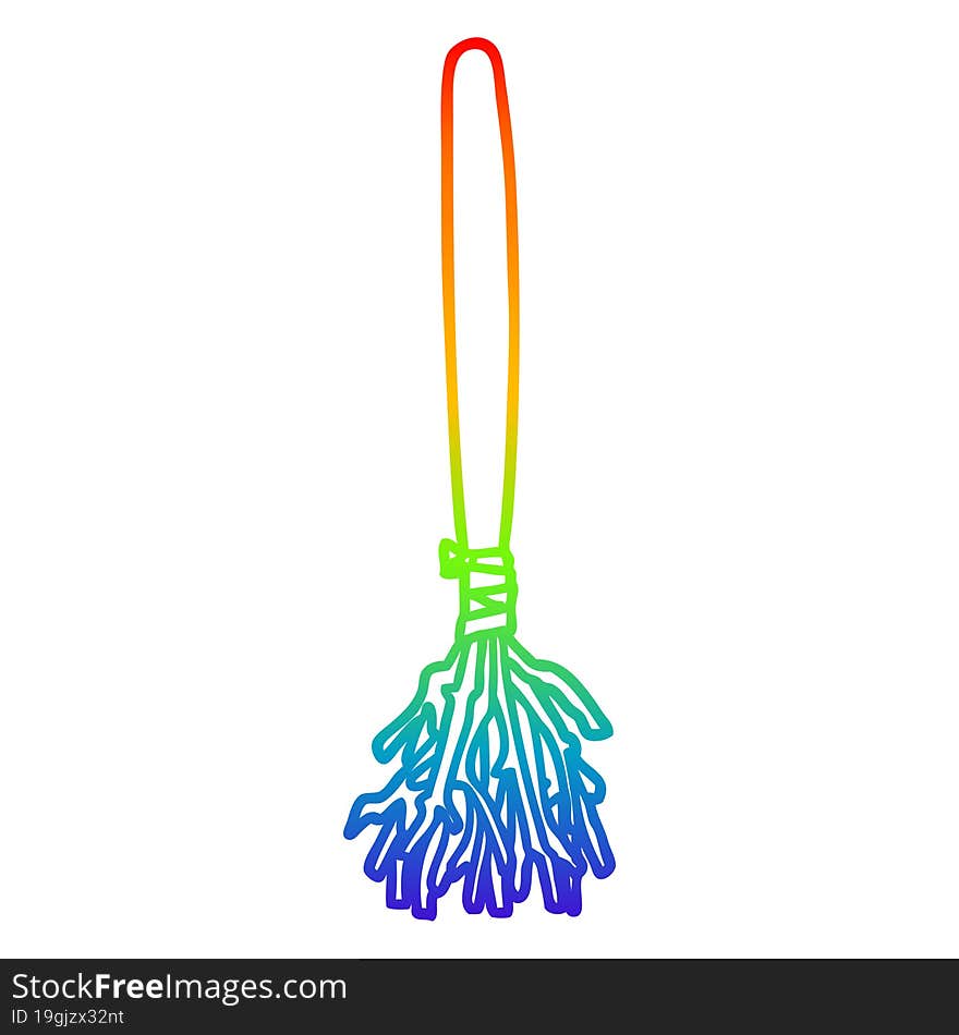 rainbow gradient line drawing halloween witches broom