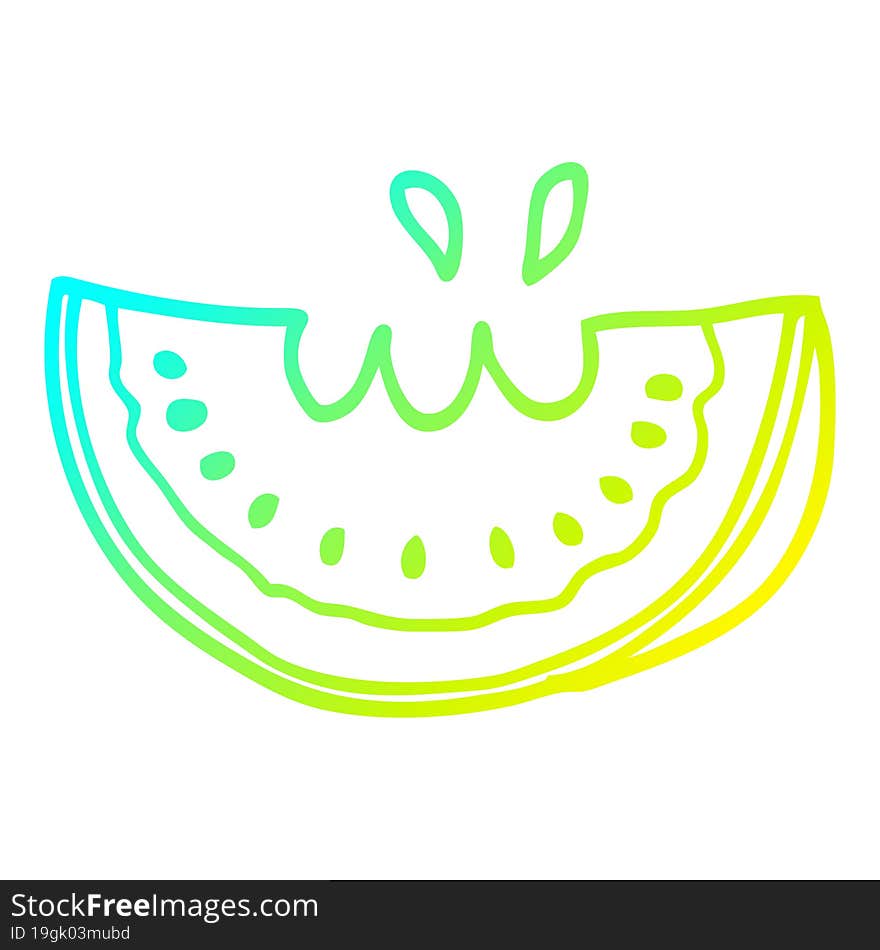 cold gradient line drawing cartoon watermelon