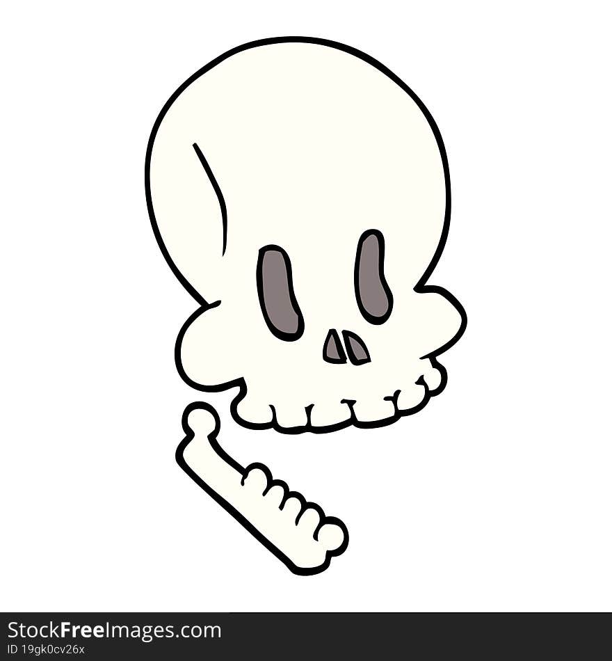 cartoon doodle halloween skull