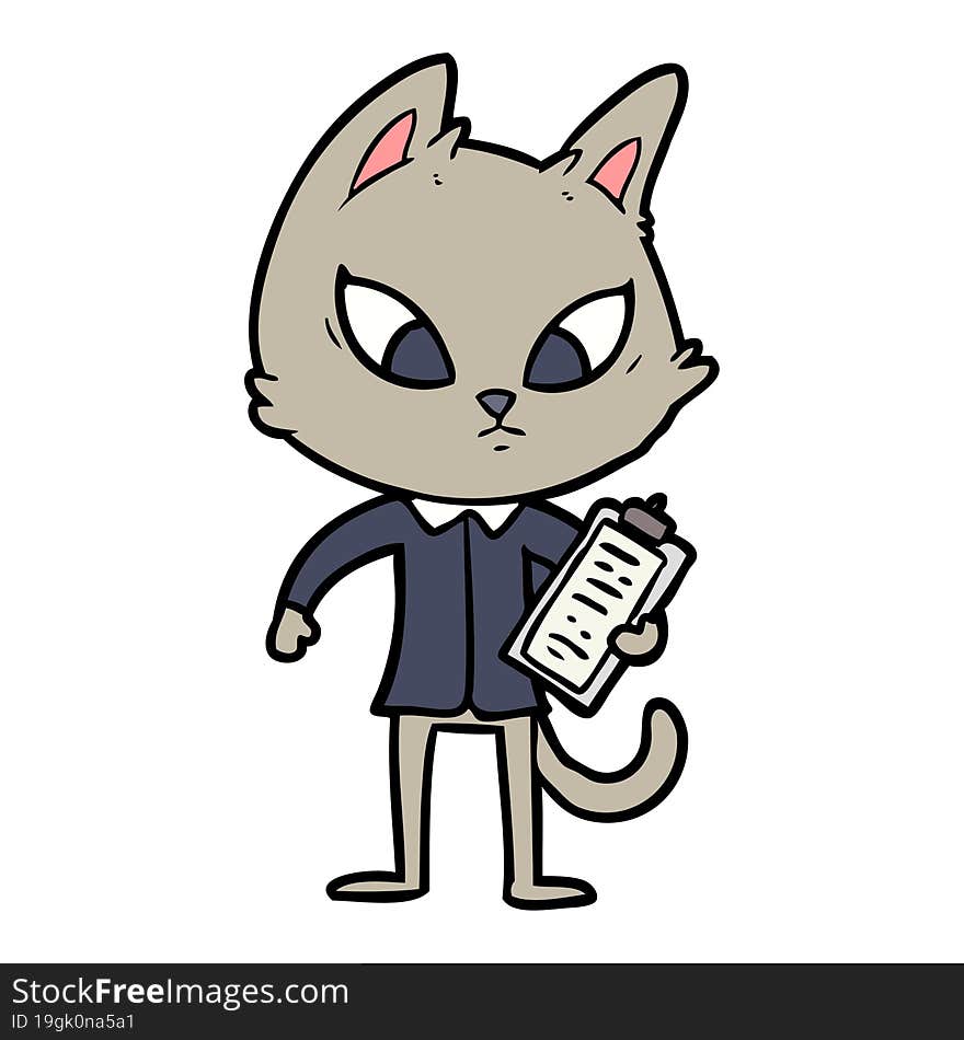 confused cartoon business cat. confused cartoon business cat