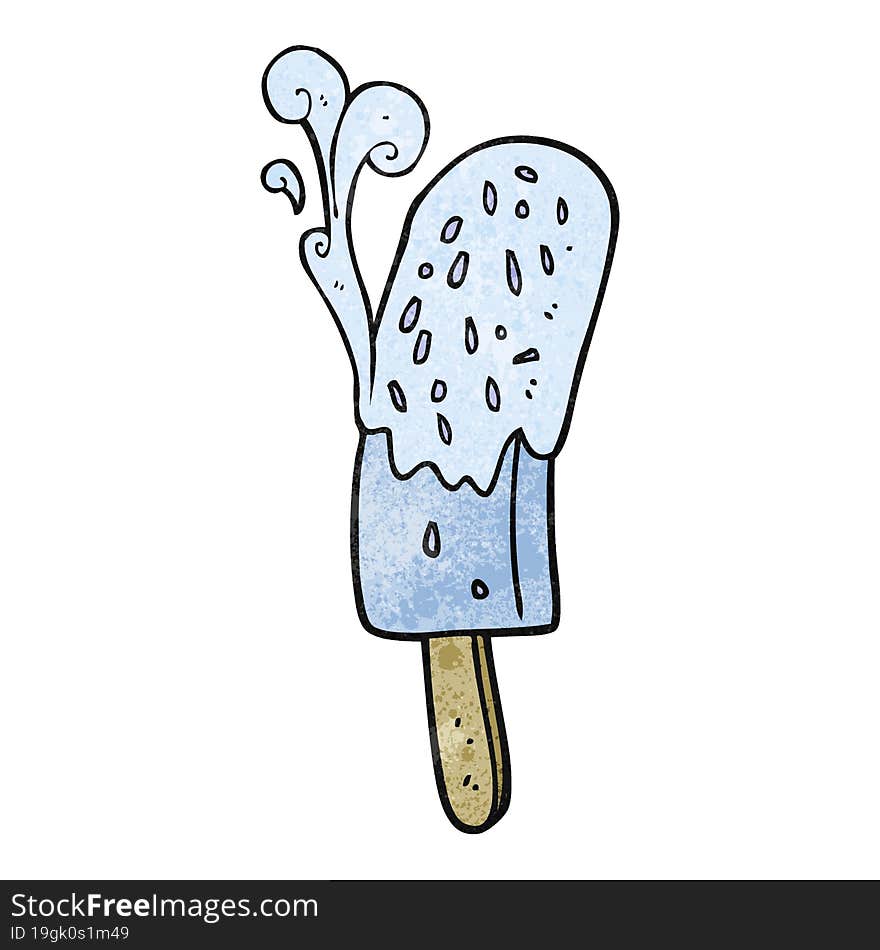 freehand drawn texture cartoon ice lolly