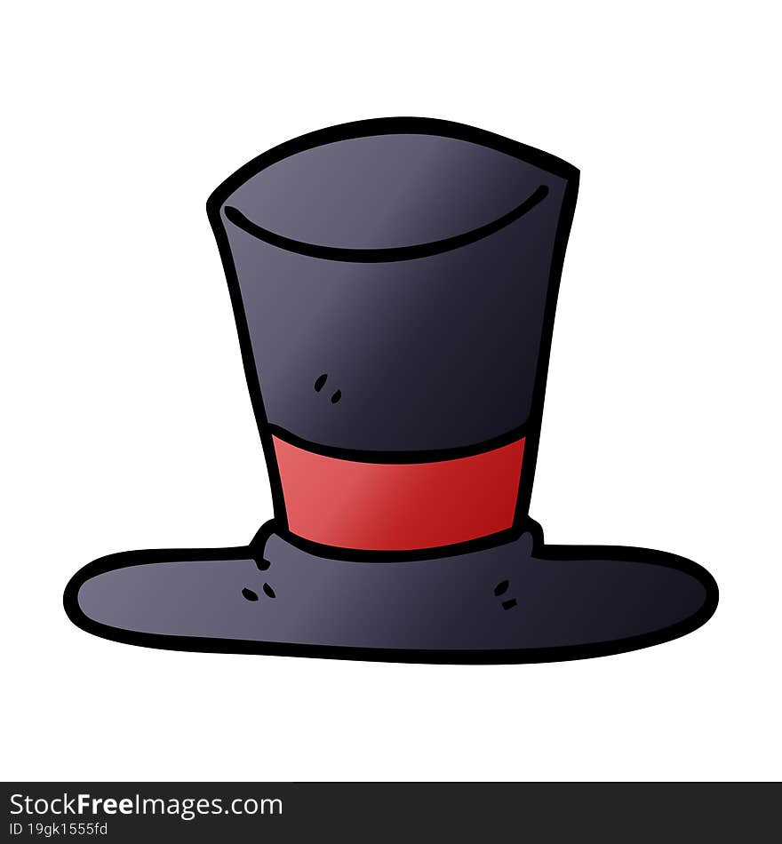 cartoon doodle top hat