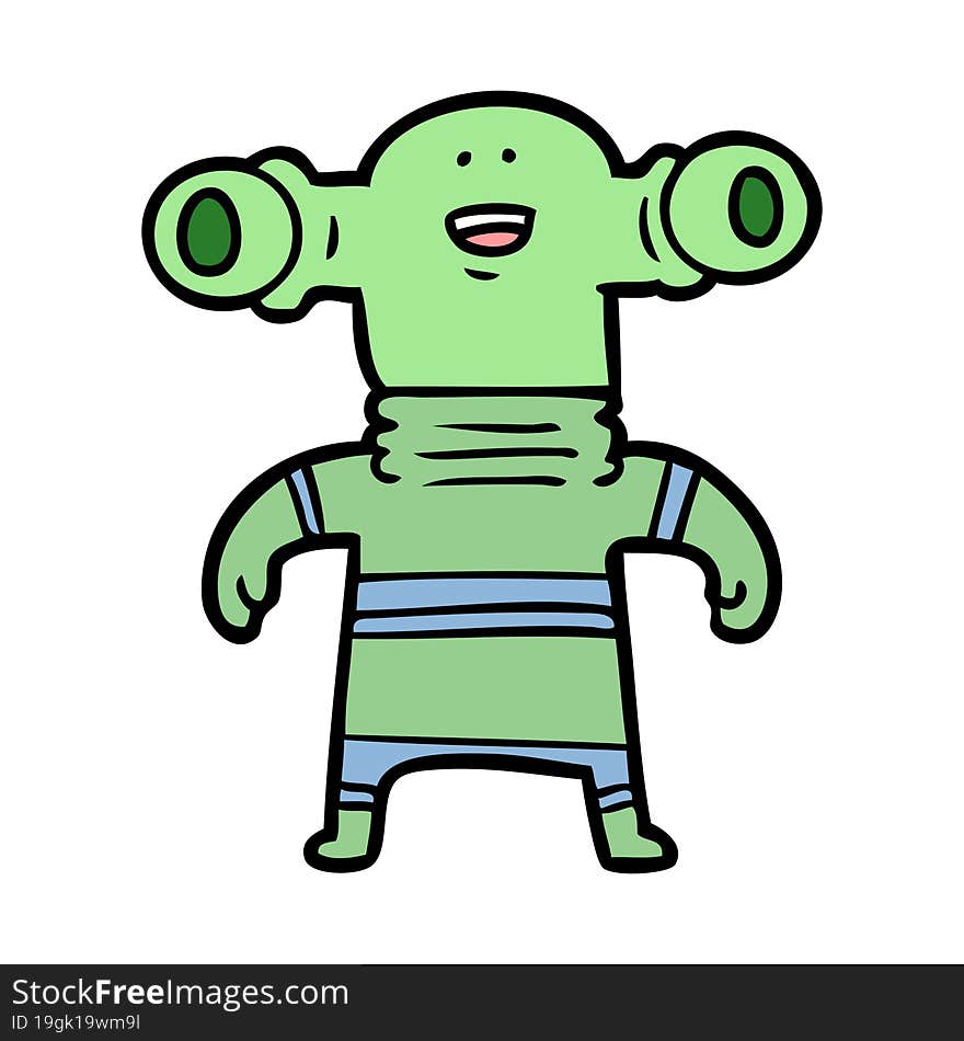 friendly cartoon alien. friendly cartoon alien