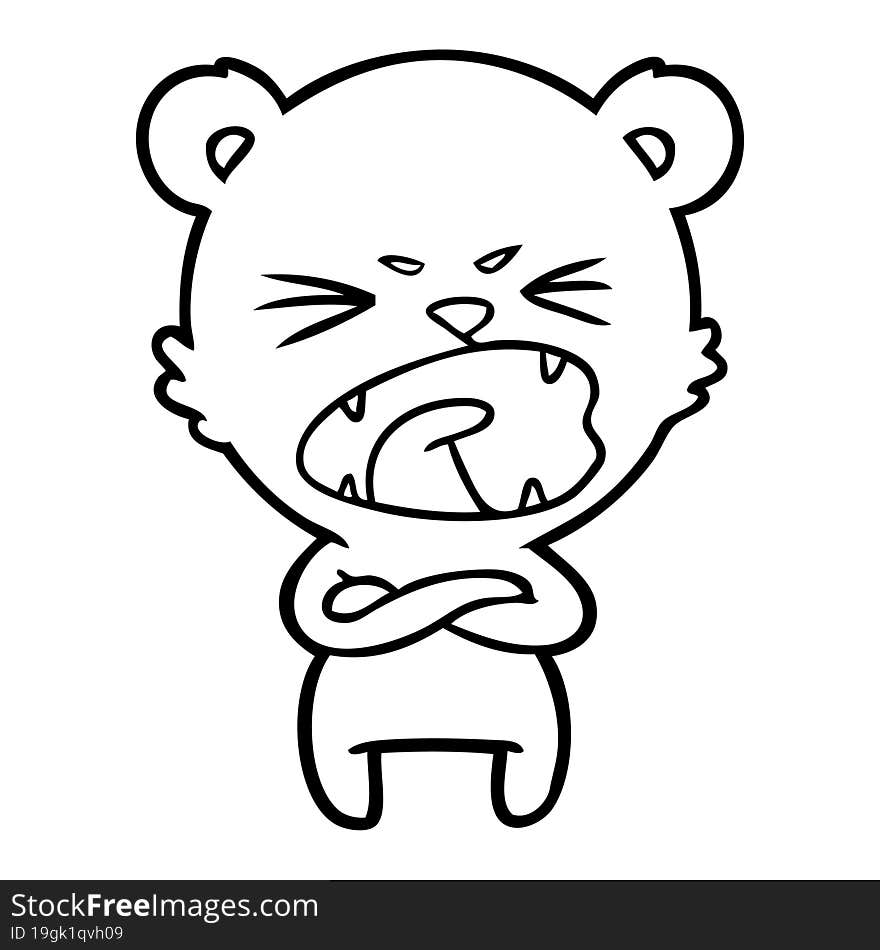 angry cartoon bear shouting. angry cartoon bear shouting