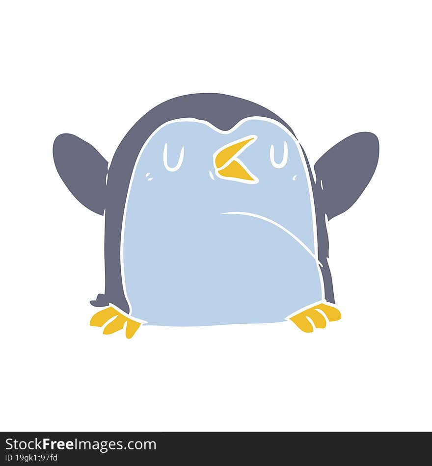 flat color style cartoon penguin