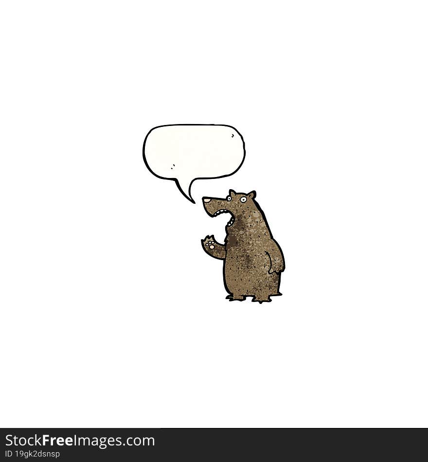 Cartoon Bear With Speech Bubble