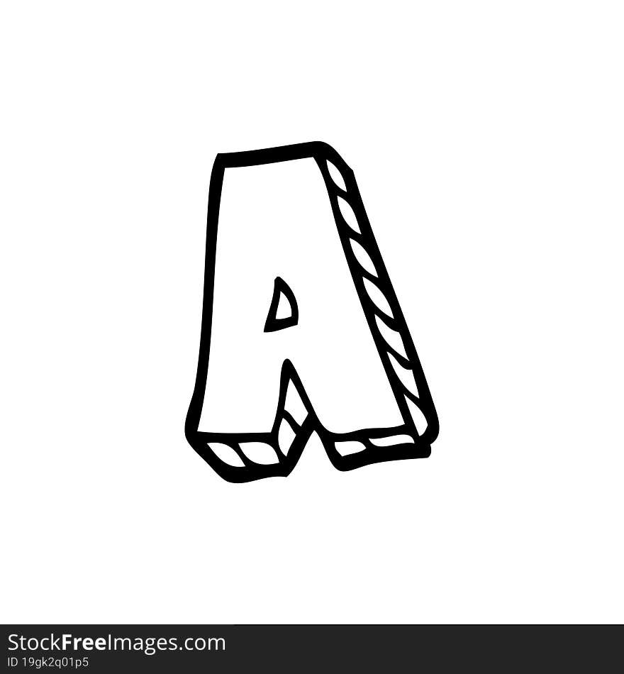 line drawing cartoon letter a