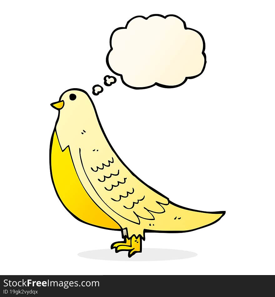 Cartoon Bird With Thought Bubble