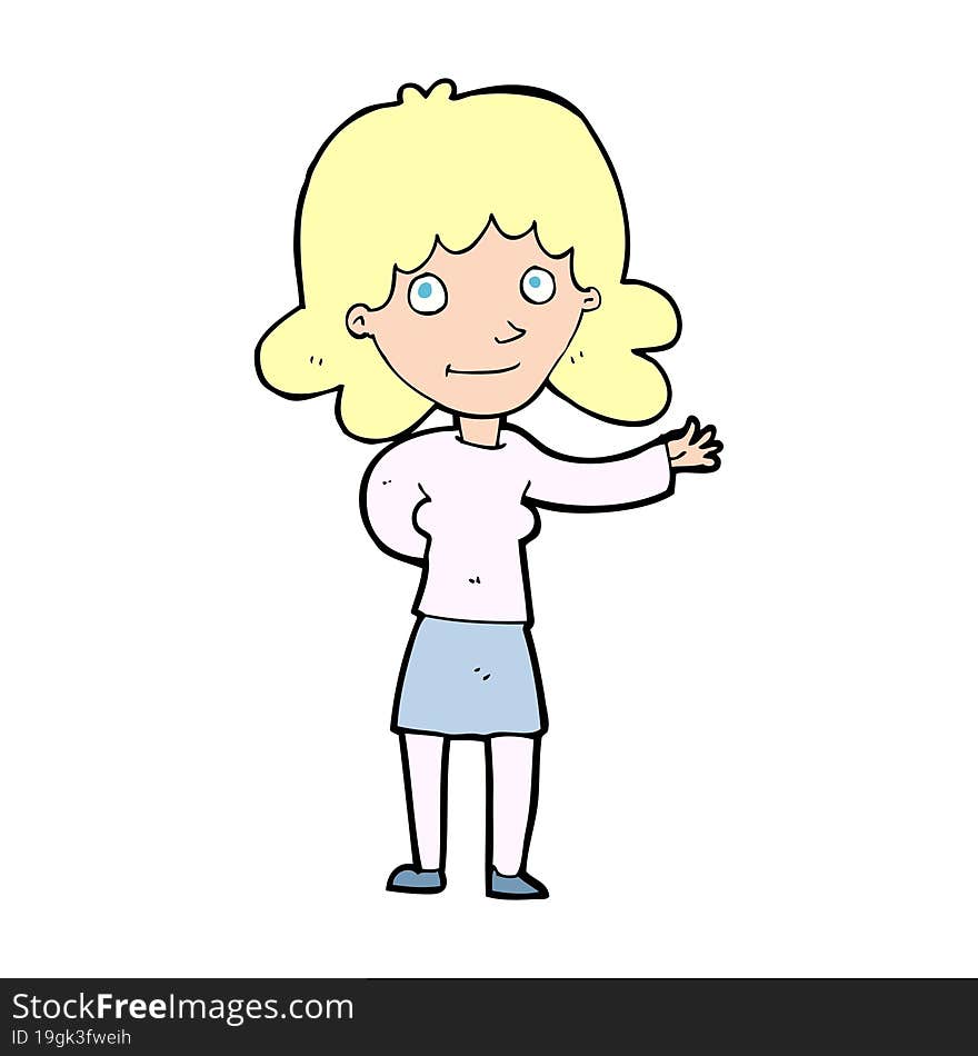 cartoon friendly woman