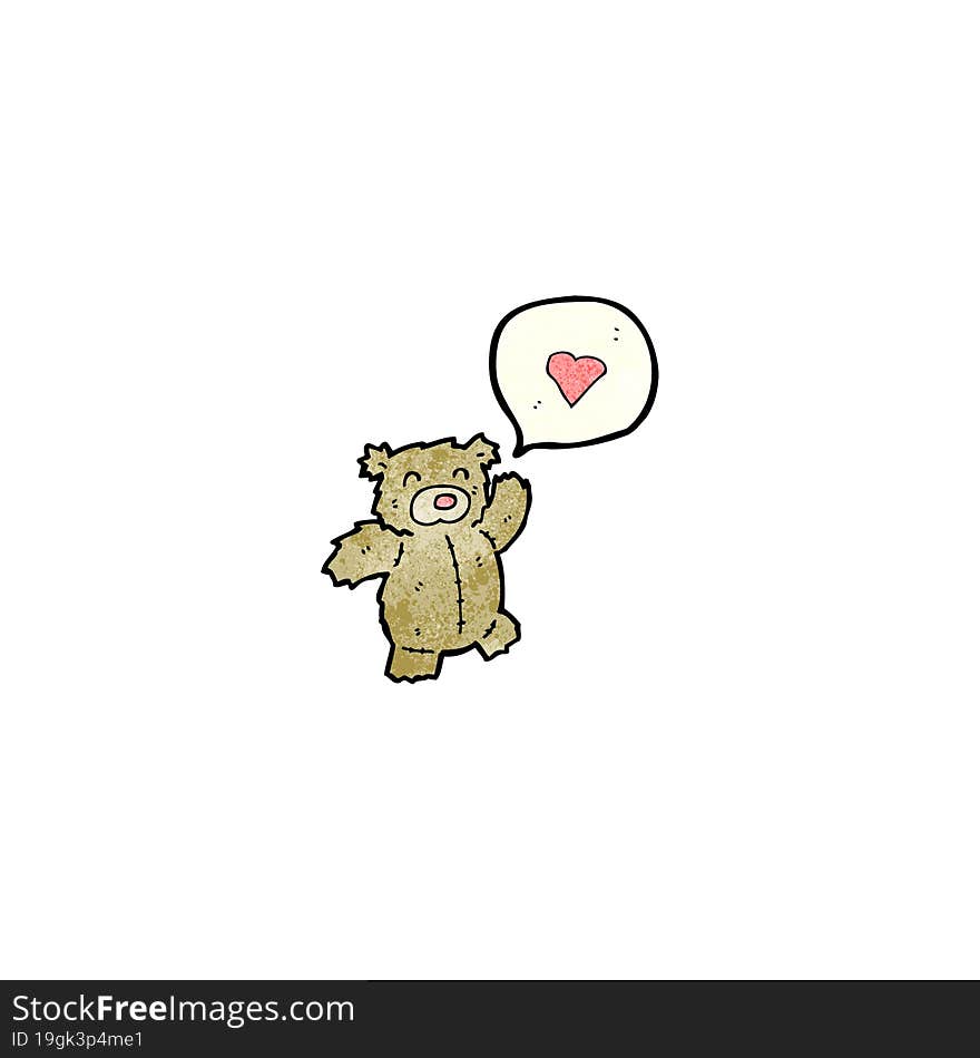 Cartoon Bear With Love Heart