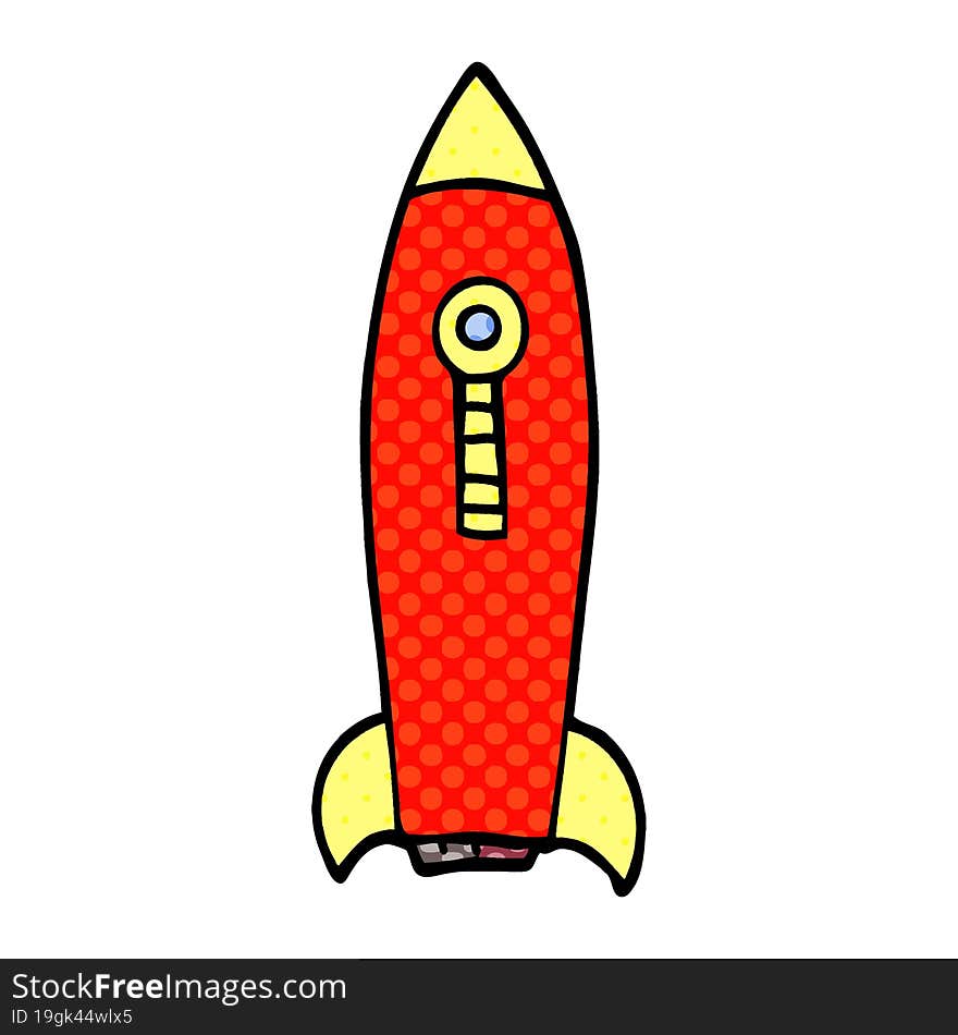 cartoon doodle space rocket