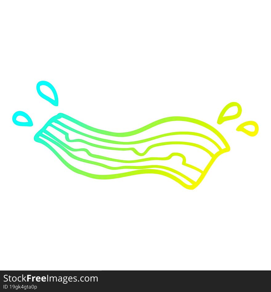 cold gradient line drawing cartoon bacon