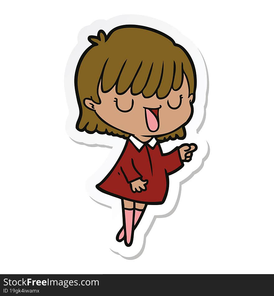 sticker of a cartoon woman