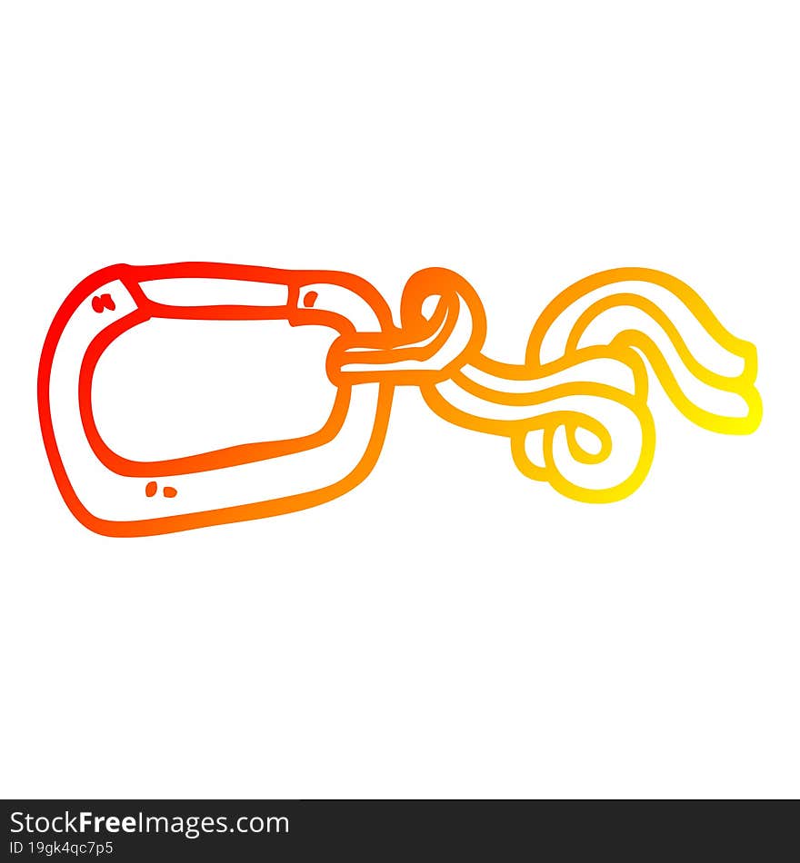 warm gradient line drawing of a cartoon clip and rope