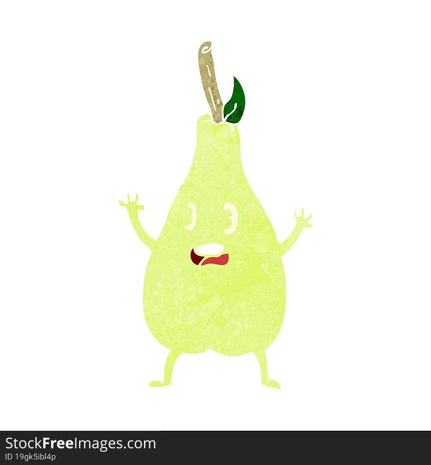 cartoon frightened pear