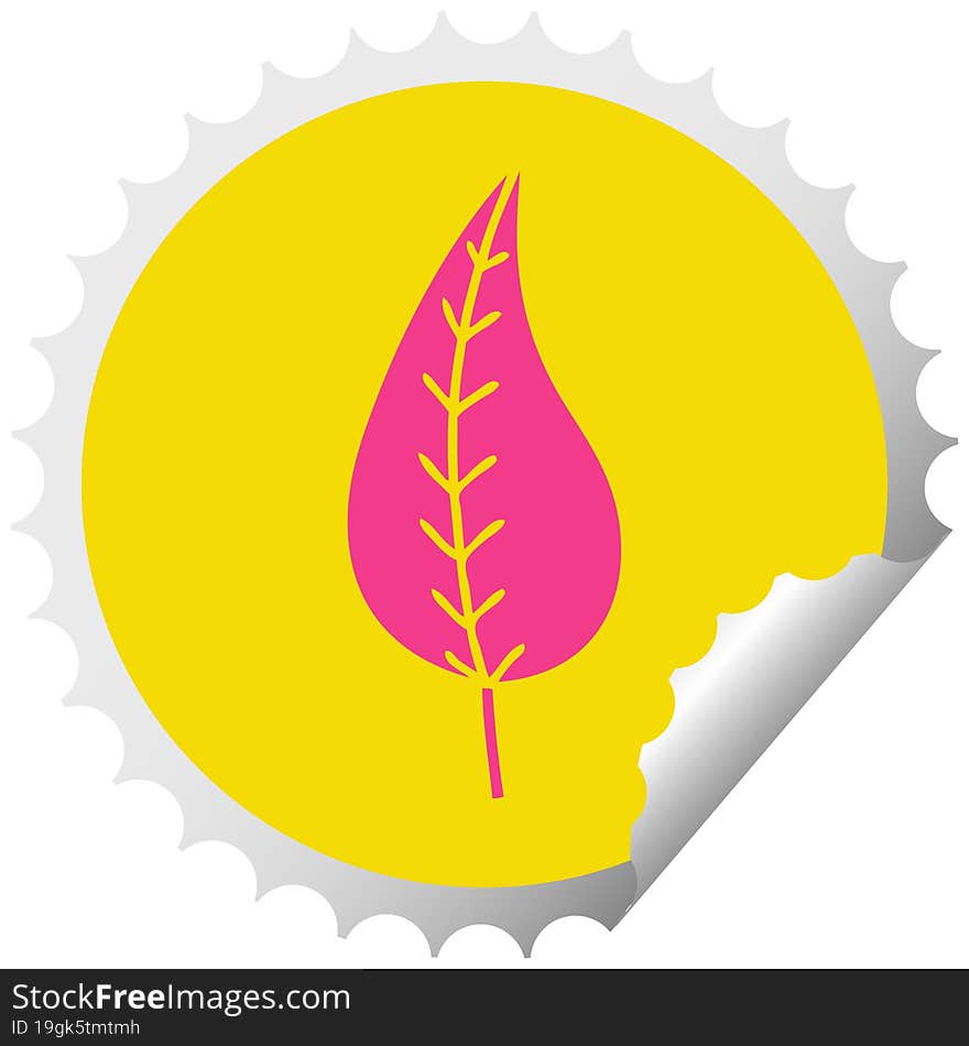 circular peeling sticker cartoon green leaf