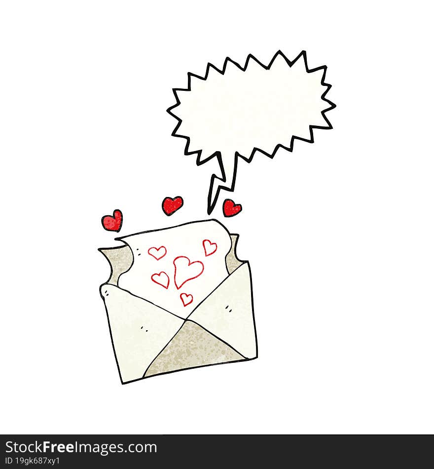 speech bubble textured cartoon love letter