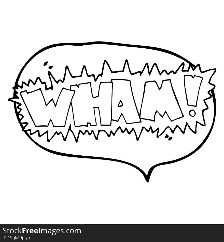 speech bubble cartoon wham! symbol