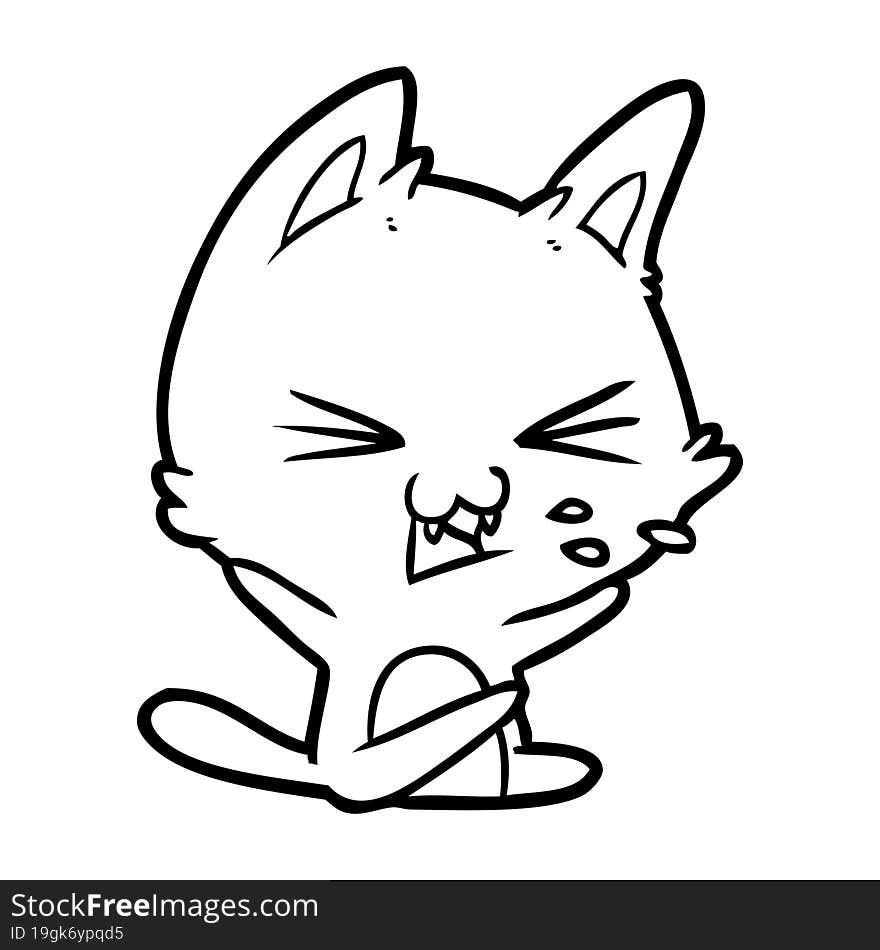 cartoon cat hissing. cartoon cat hissing