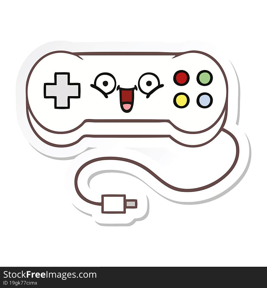 sticker of a cute cartoon game controller