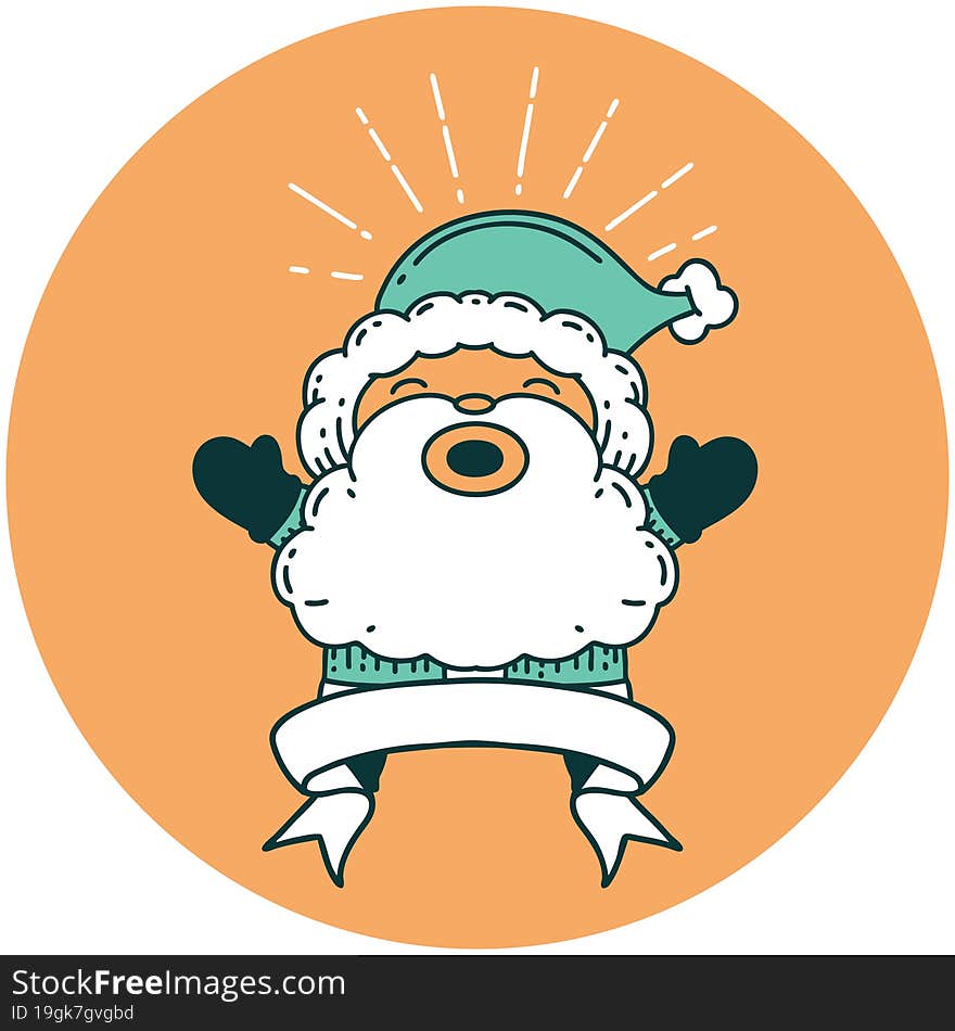 icon of tattoo style santa claus christmas character