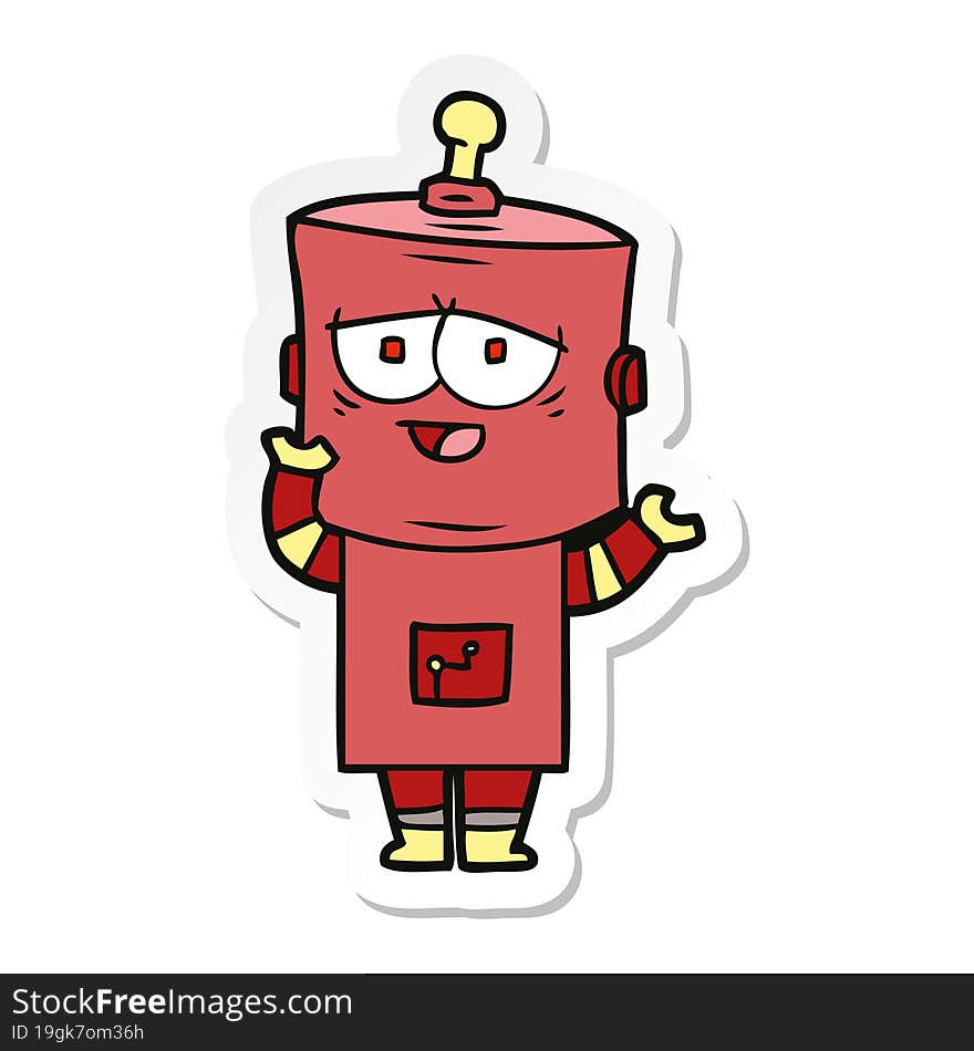 sticker of a cartoon robot