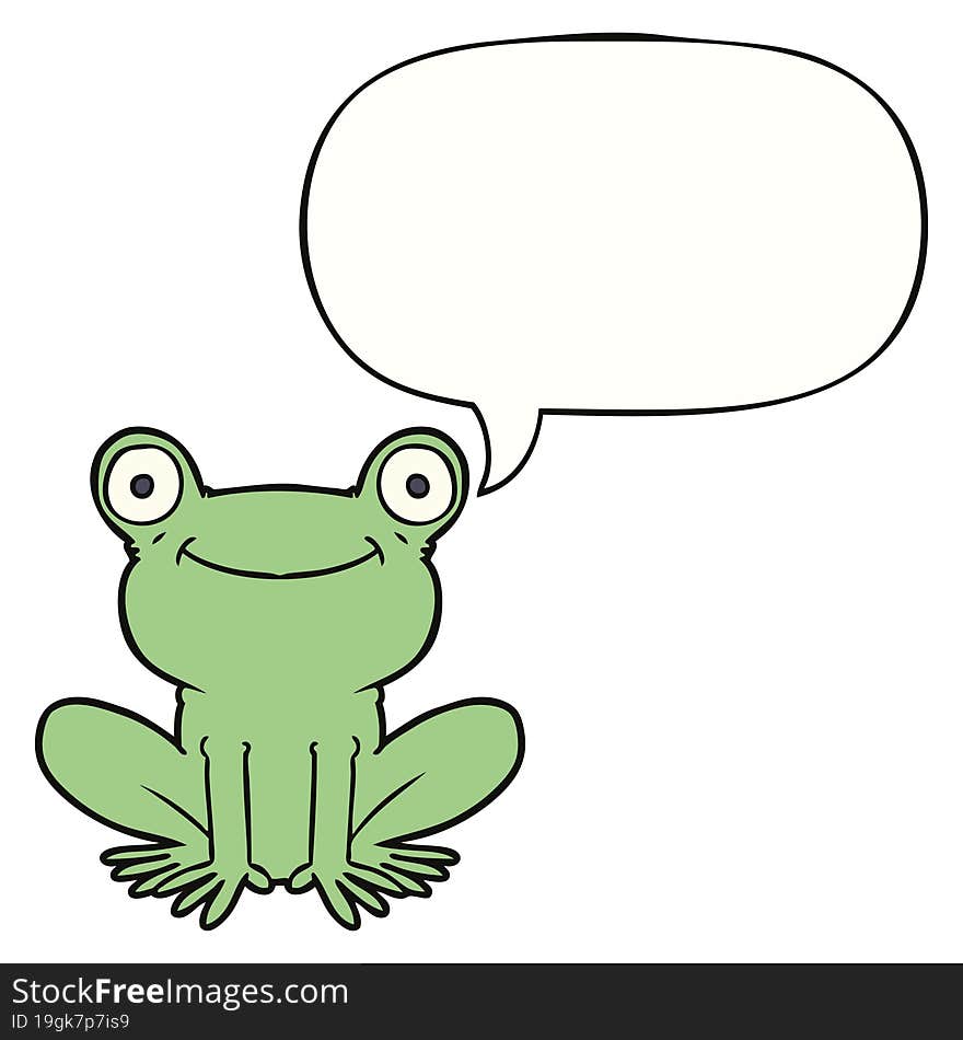 Cartoon Frog And Speech Bubble