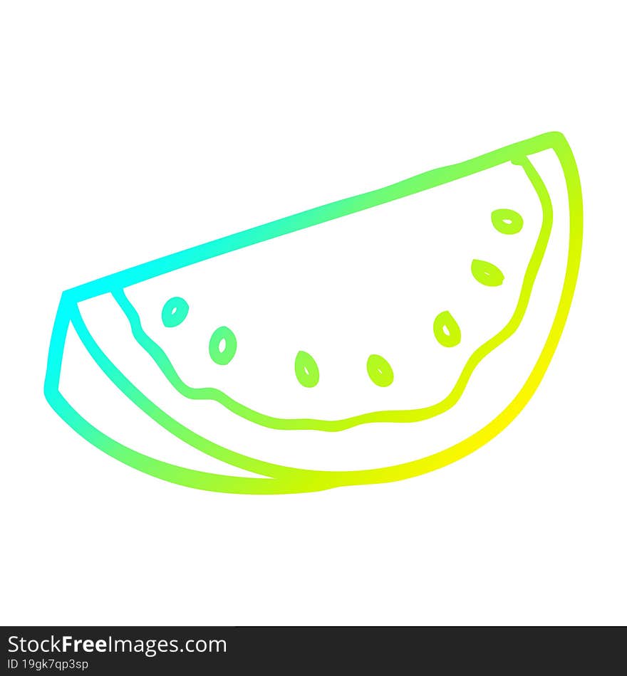 cold gradient line drawing cartoon watermelon