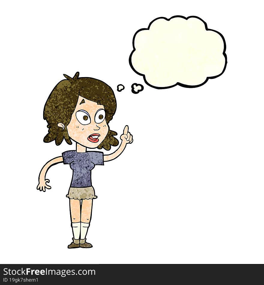 Cartoon Woman Asking Question With Thought Bubble