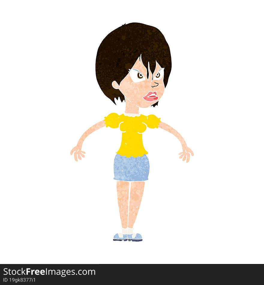 cartoon annoyed woman