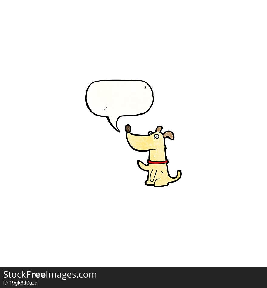 Cartoon Little Dog With Speech Bubble