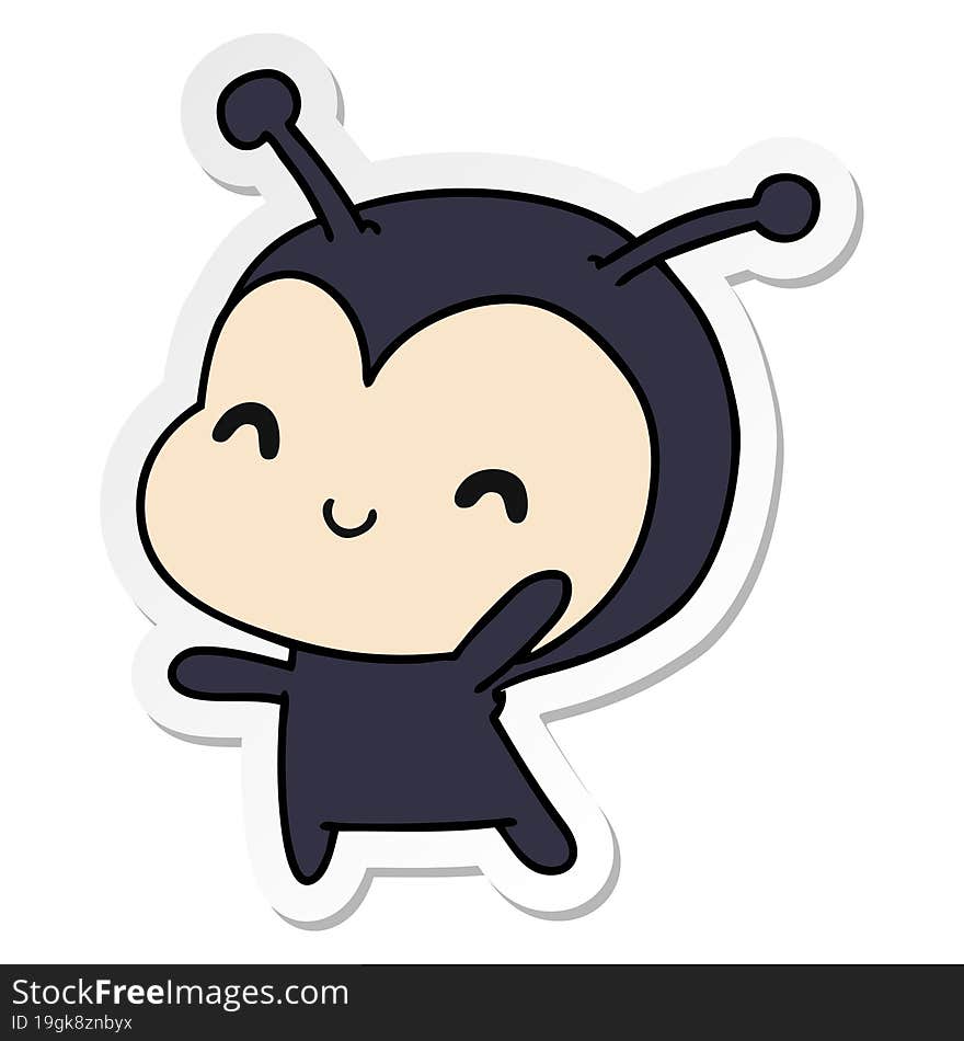 sticker cartoon kawaii of a cute lady bug