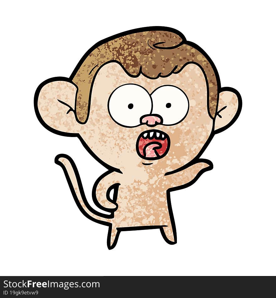 cartoon shocked monkey. cartoon shocked monkey