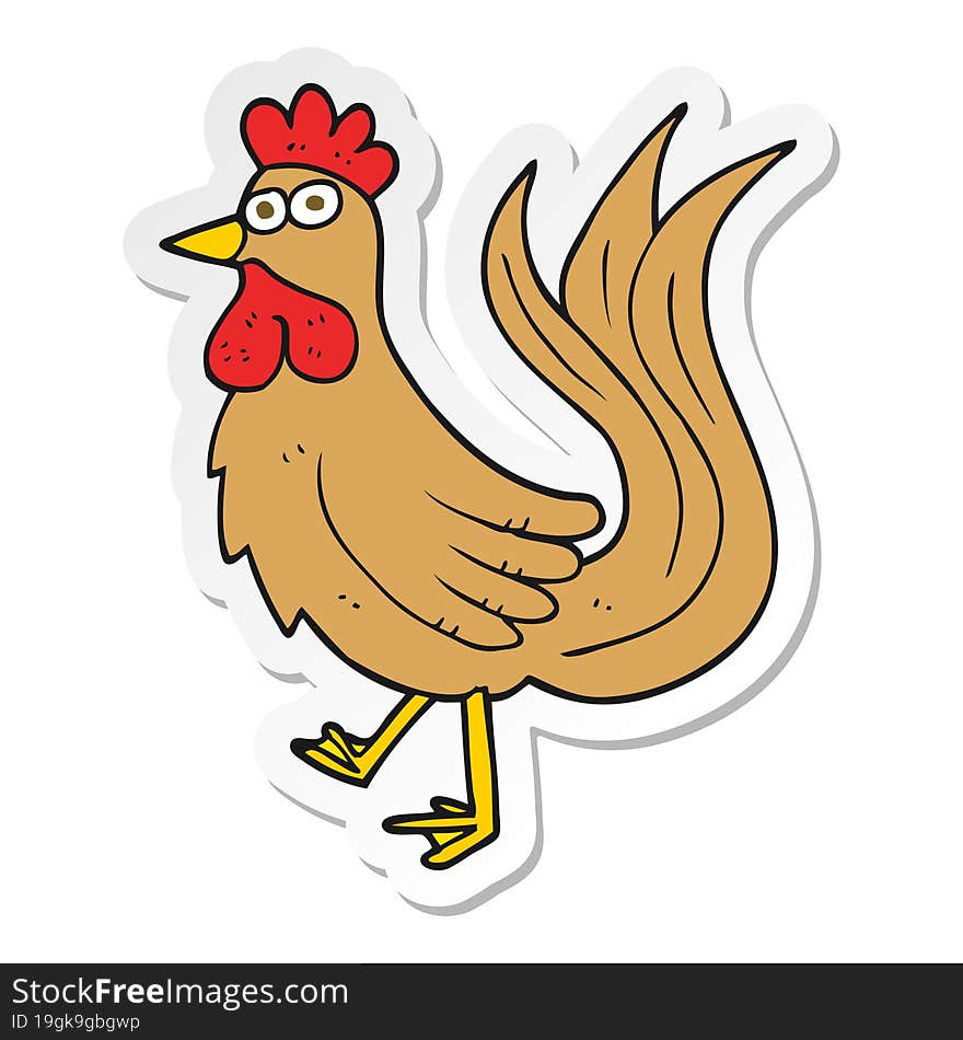 sticker of a cartoon cock