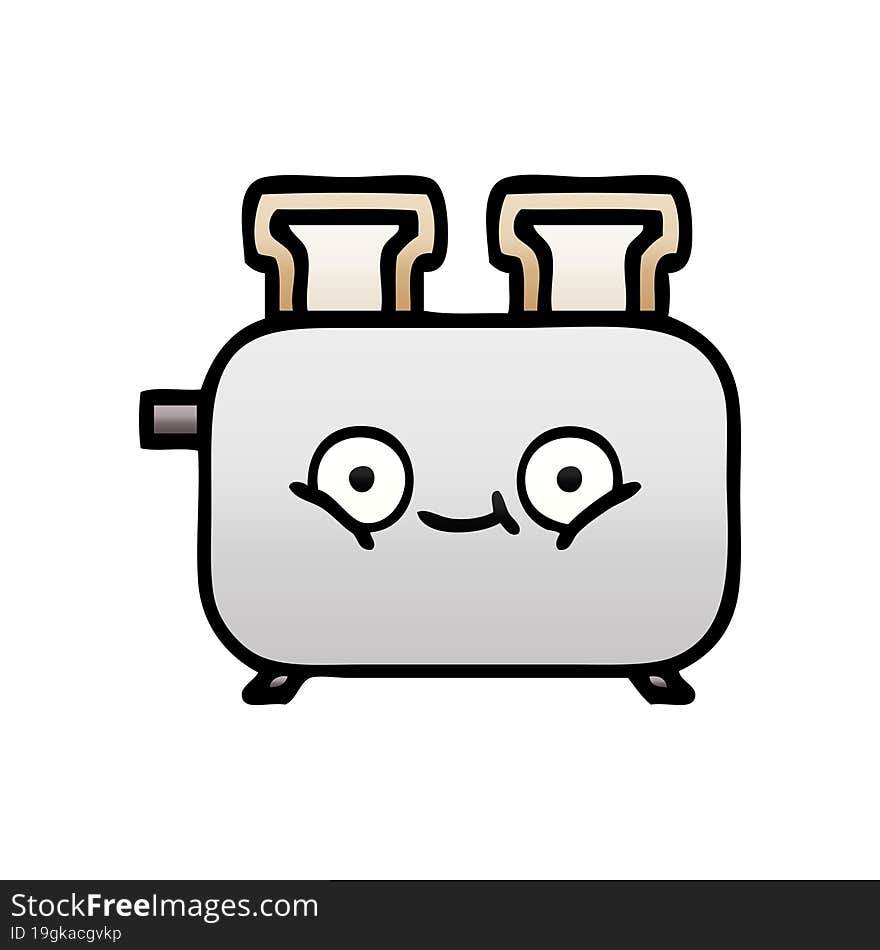 gradient shaded cartoon of a of a toaster