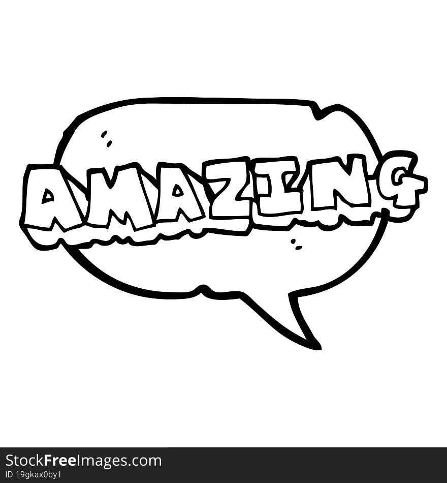 speech bubble cartoon amazing word