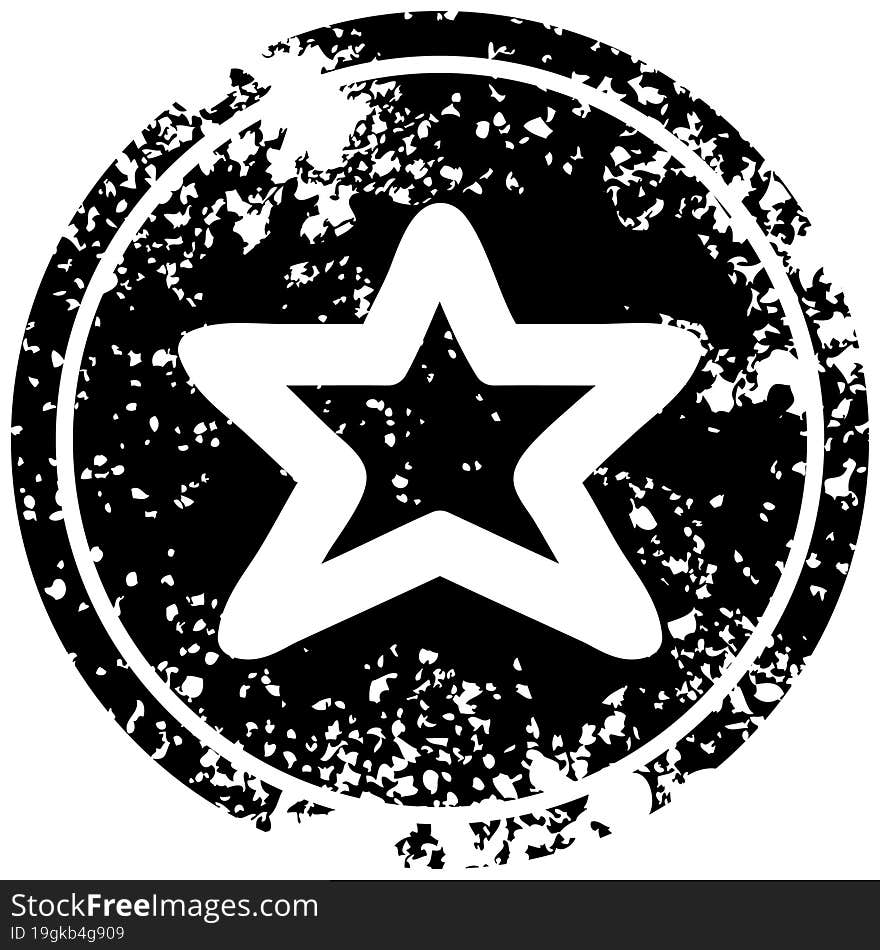 star shape distressed icon symbol